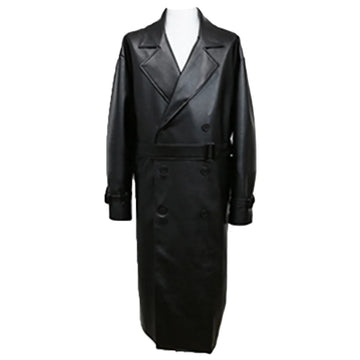 Faux Leather Trench Coat